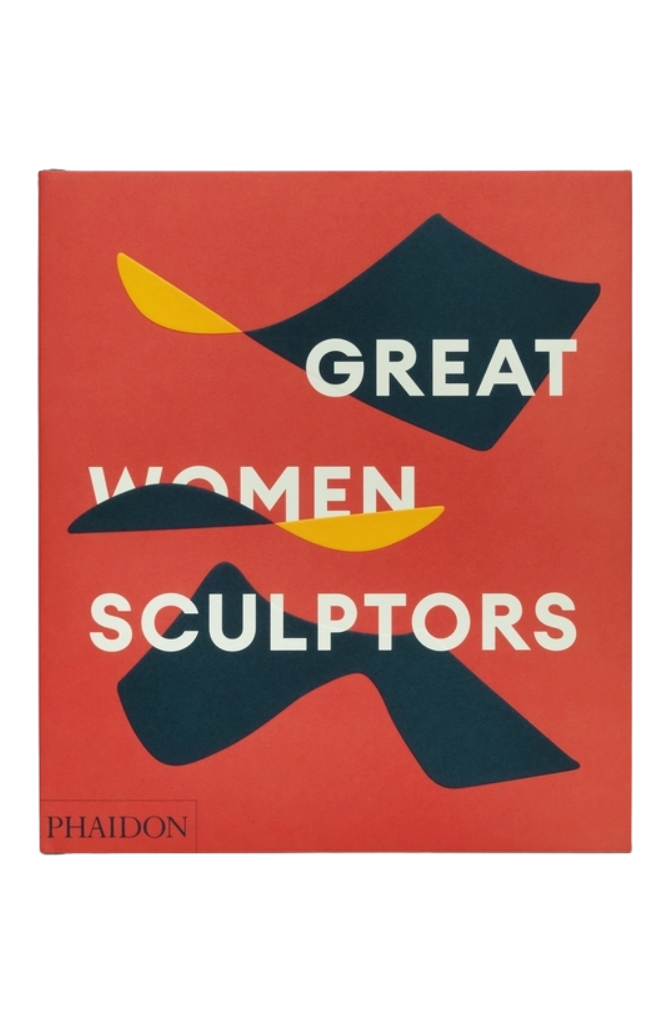 Book cover of 'Great Women Sculptors' by Phaidon with abstract shapes on a red background