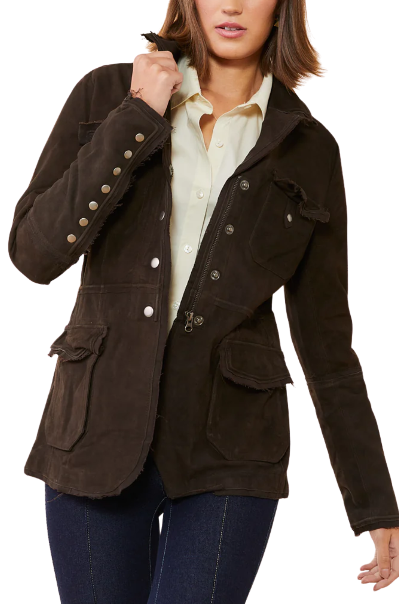 Meryl Washed Suede Sable Jacket
