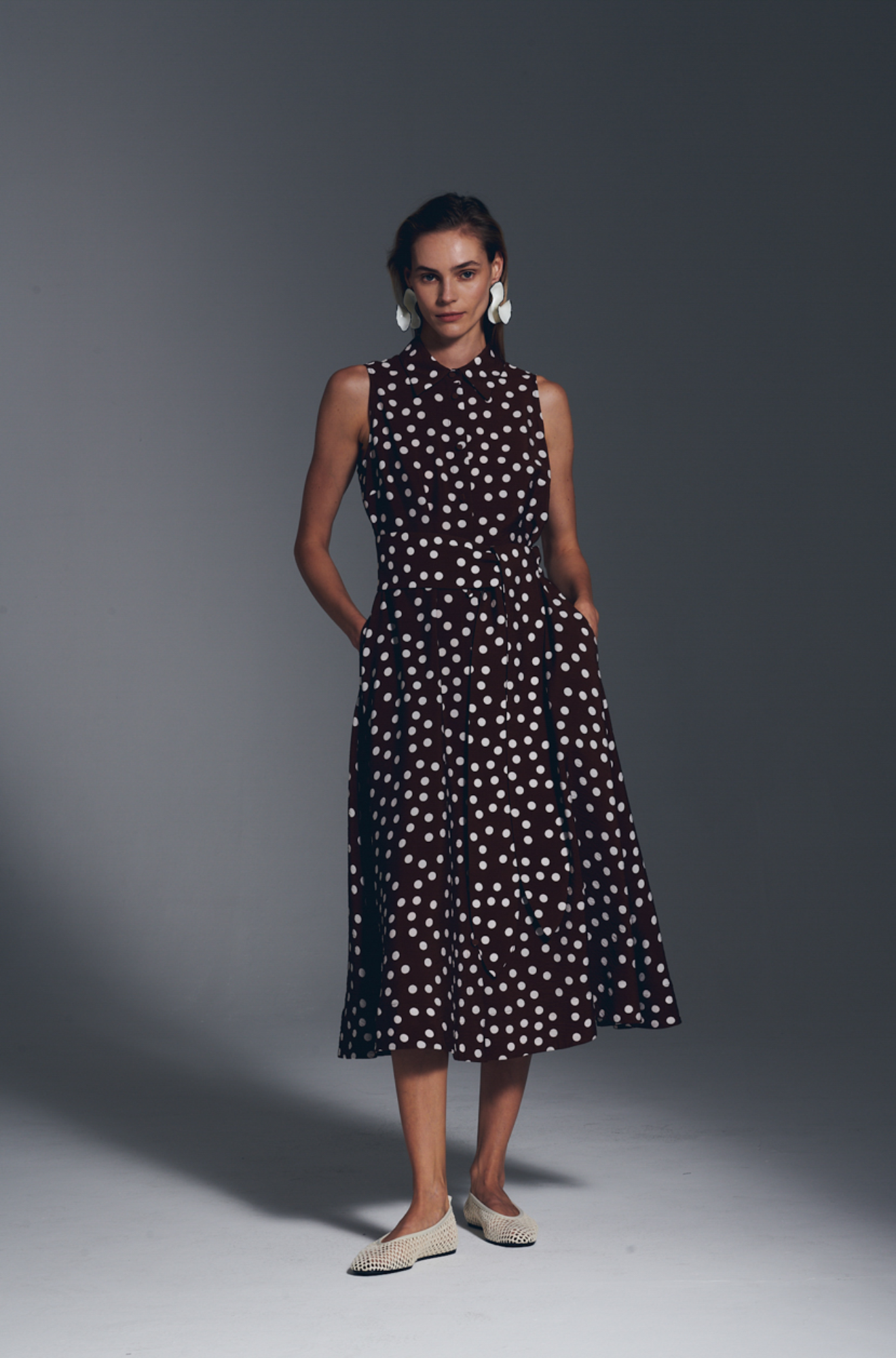 Milva Sleeveless Polka Dot Dress