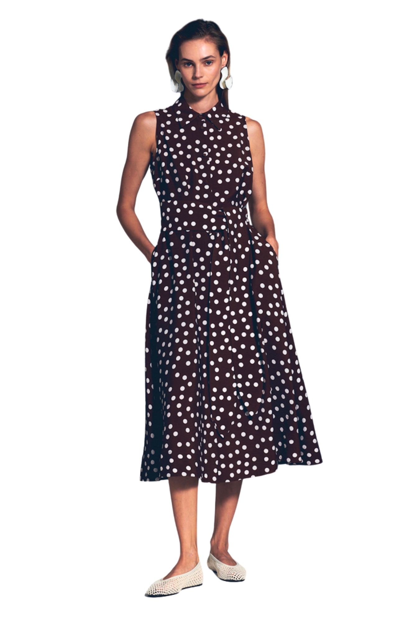 Milva Sleeveless Polka Dot Dress