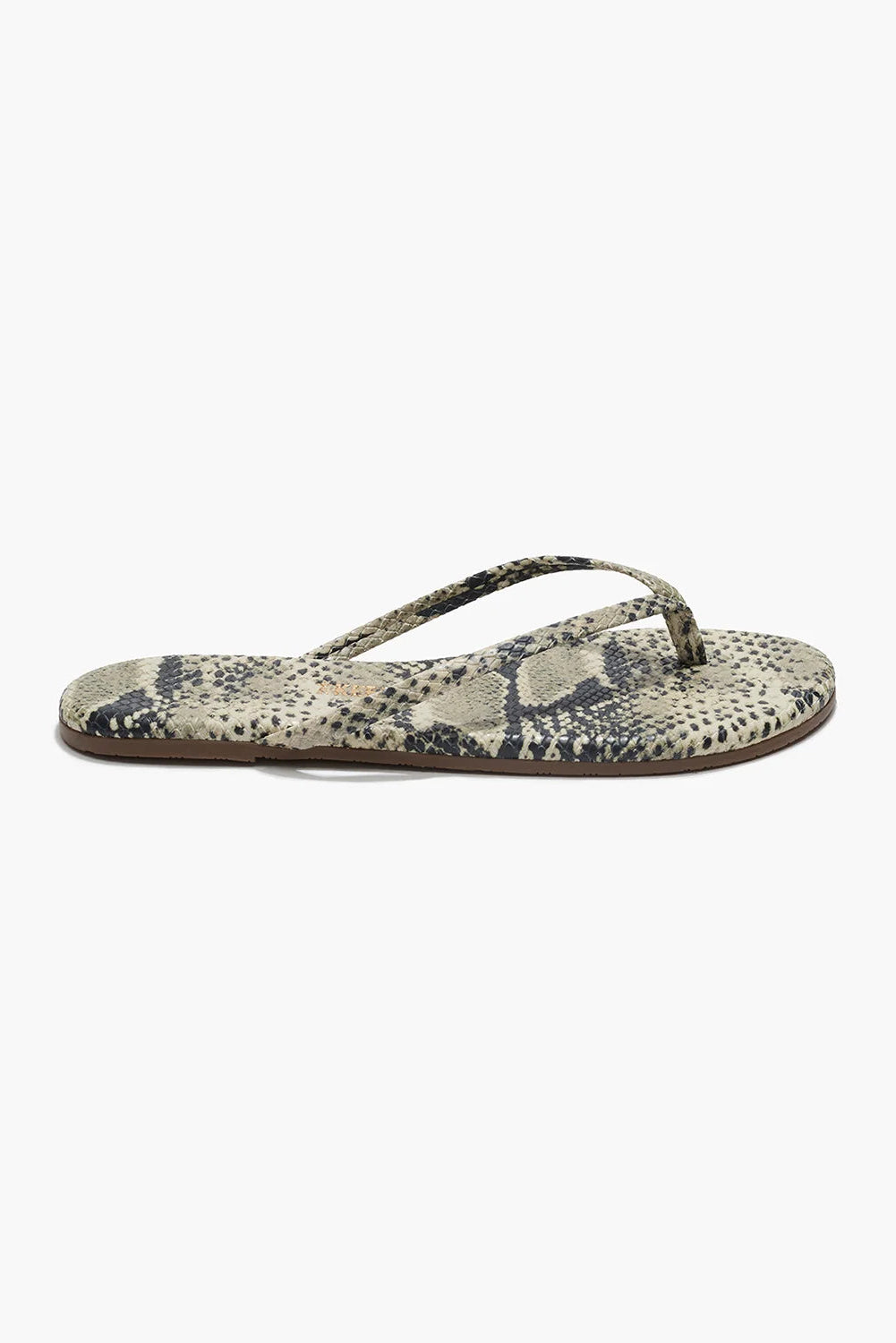 Snake print sandal on a white background