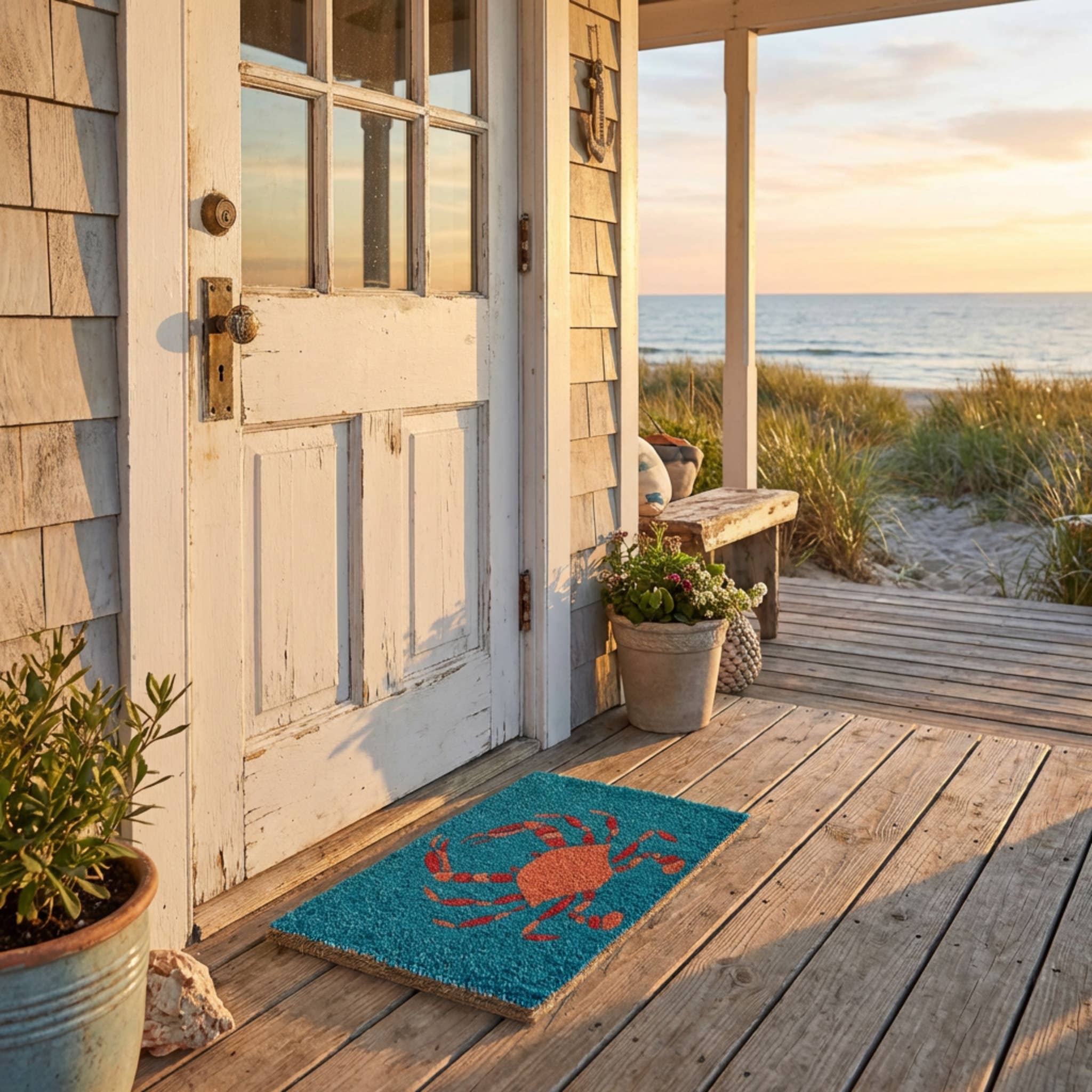 King Crab Handwoven Coconut Fiber Doormat
