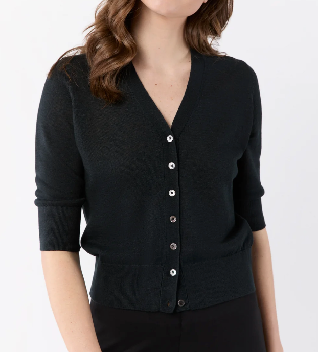 Short-Sleeved Rosie V-Neck Cardigan
