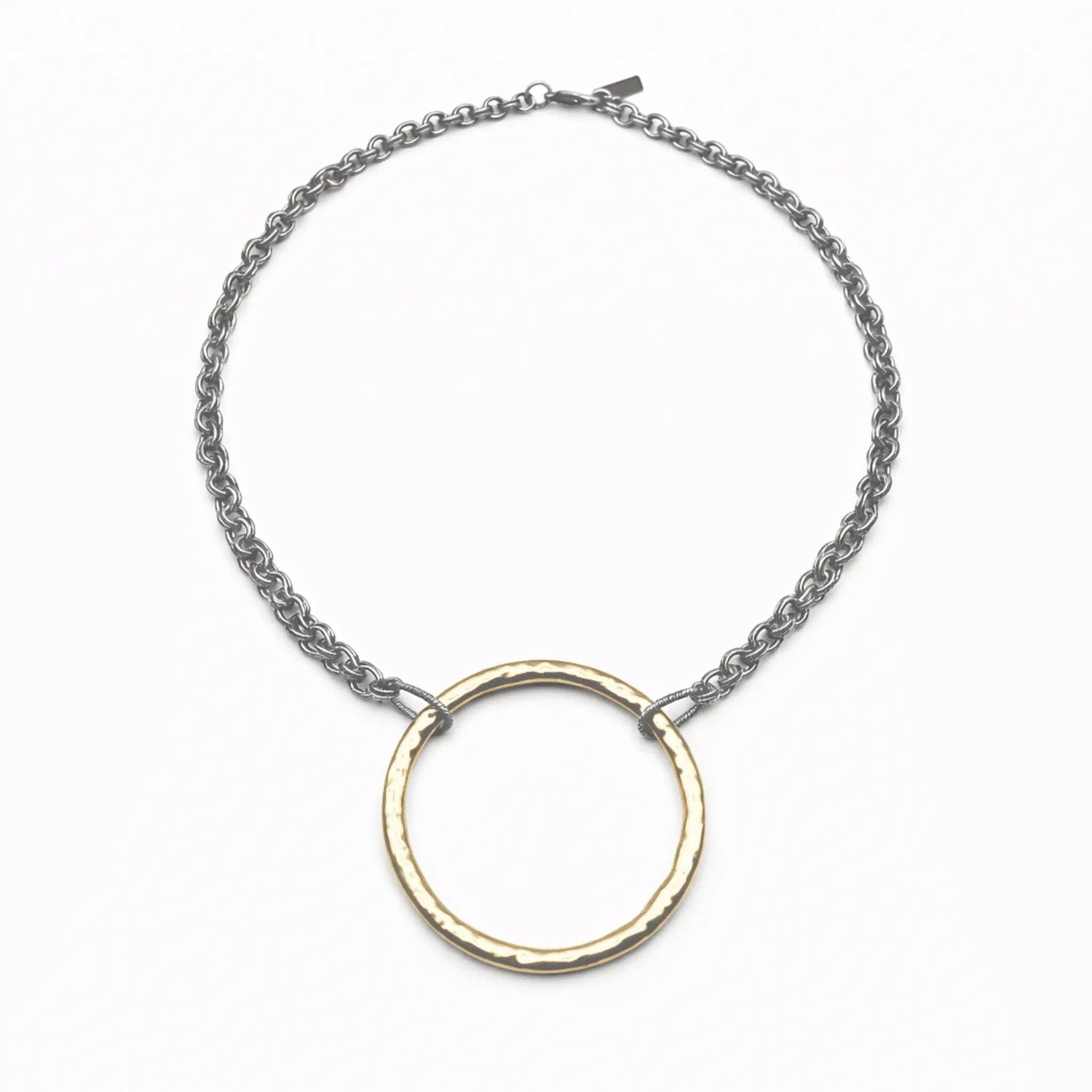 Allure Big Gold Mixed Metal Statement Necklace