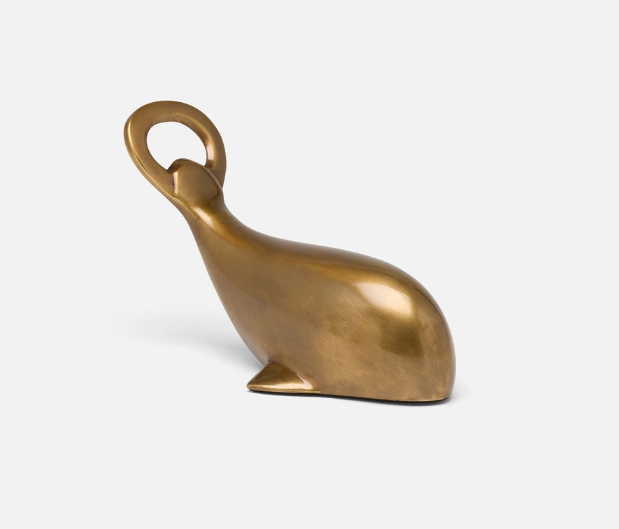 Moby Antique Brass Bottle Opener