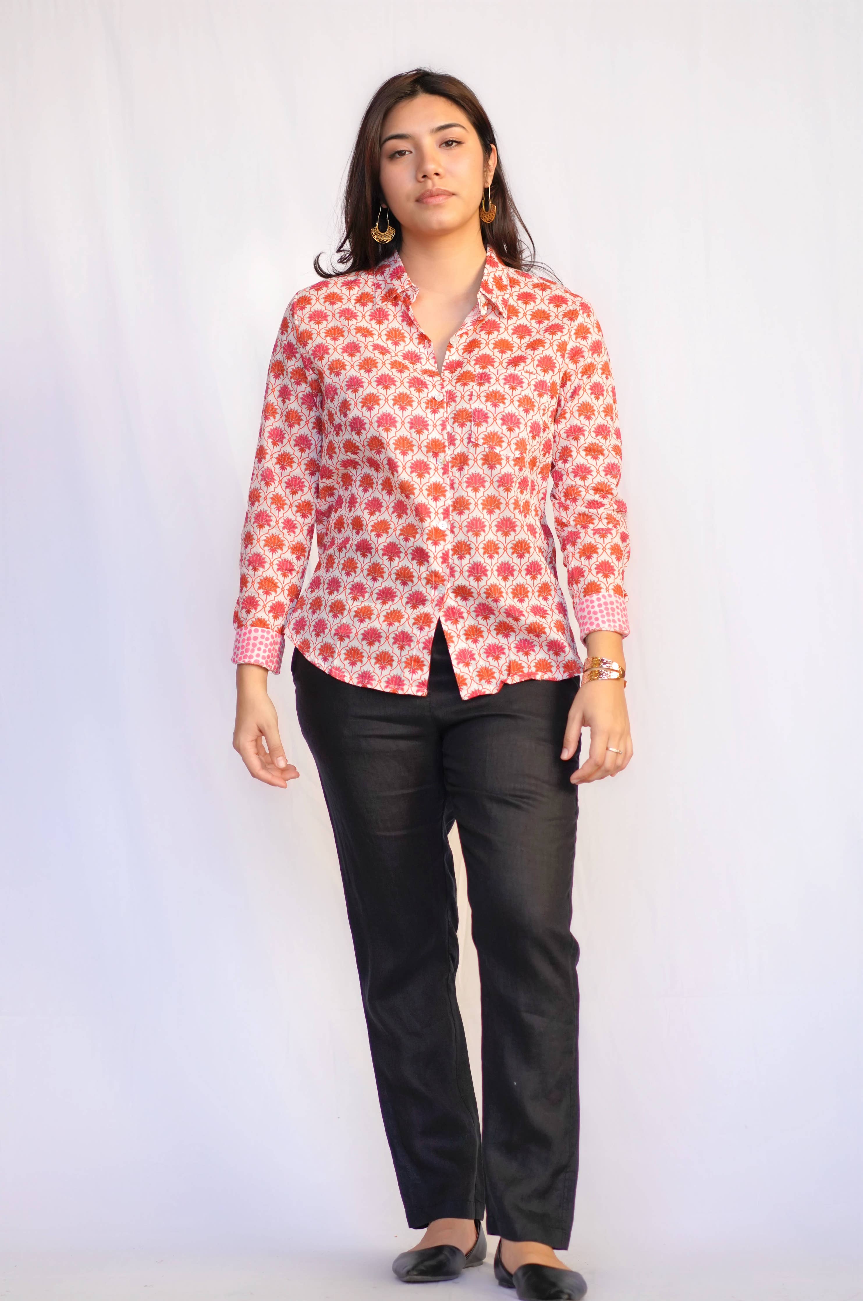 Frannie Shirt-Coral