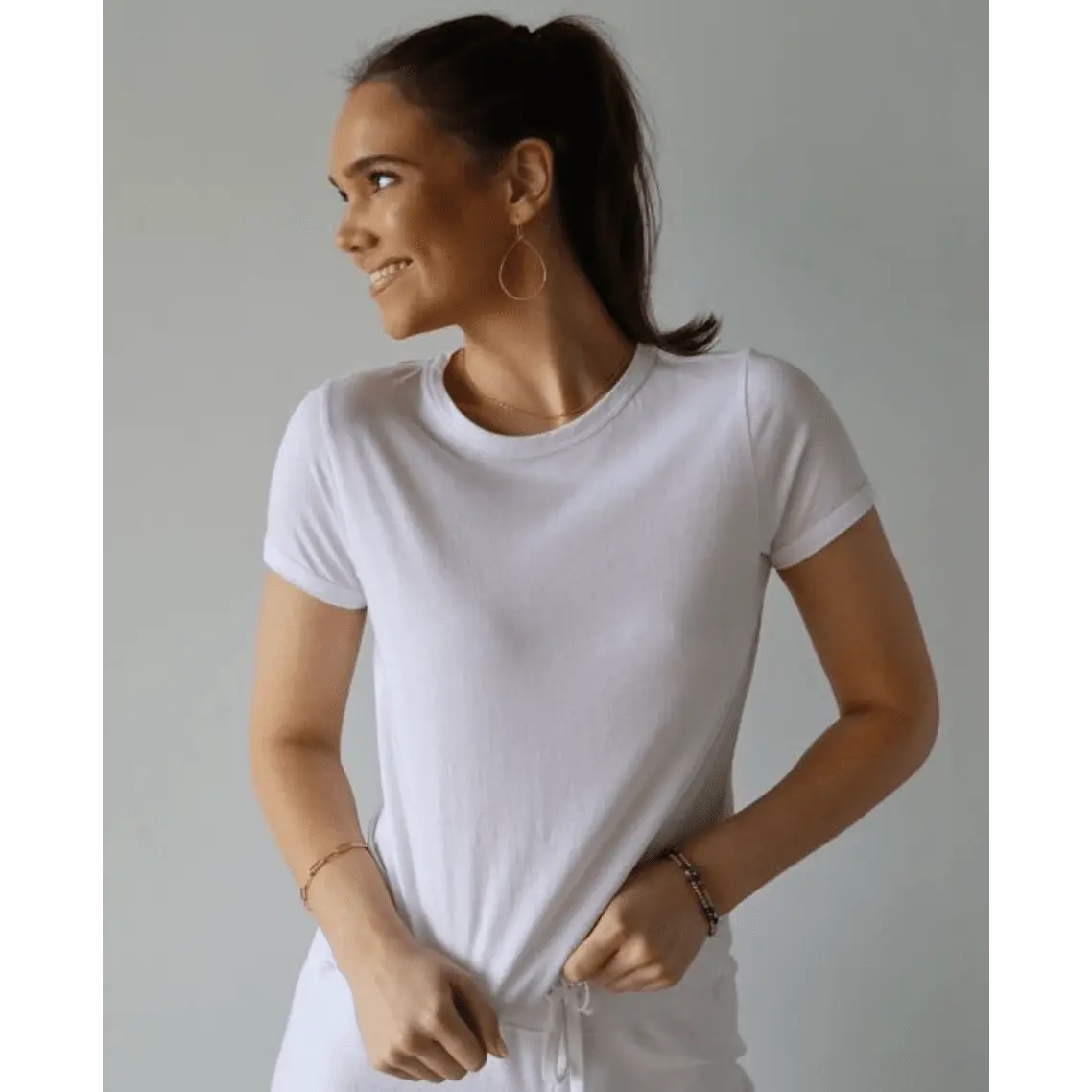 Polished Tee in White - Short Sleeve