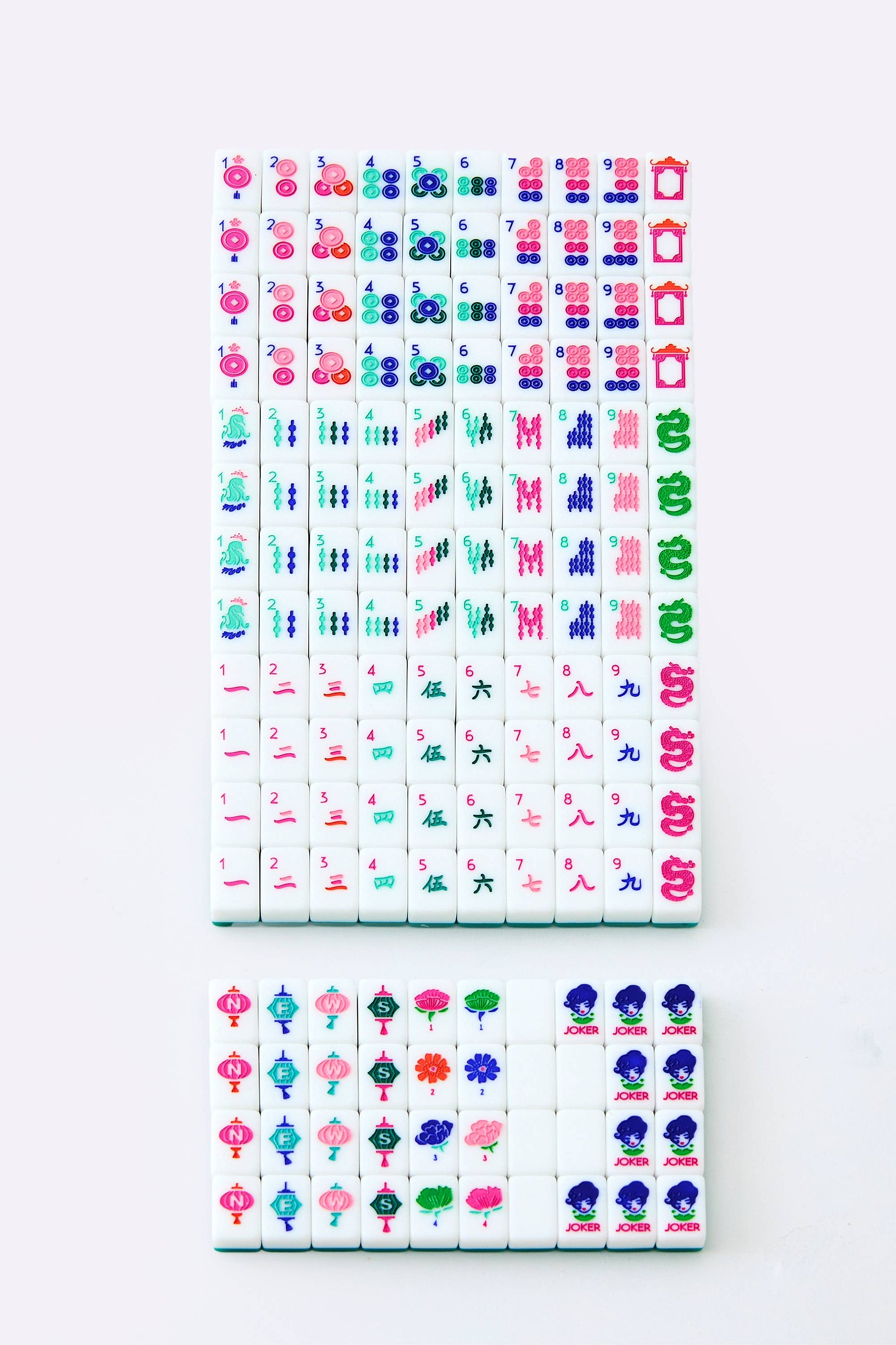 Set of colorful stickers with various designs on a white background