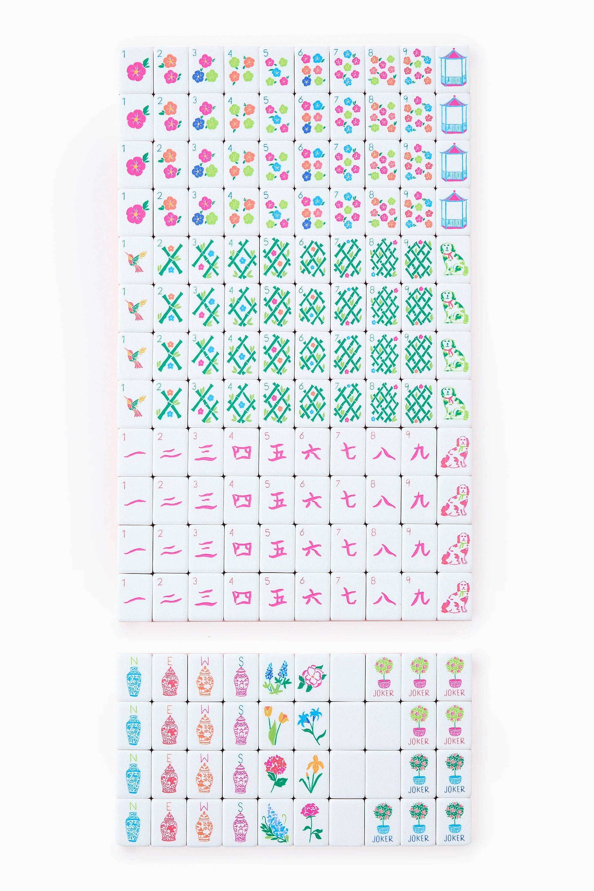Set of colorful stickers with various designs on a white background