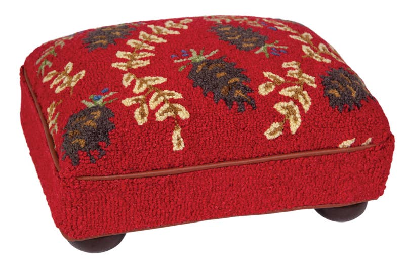Ruby Pinecones Foot Stool