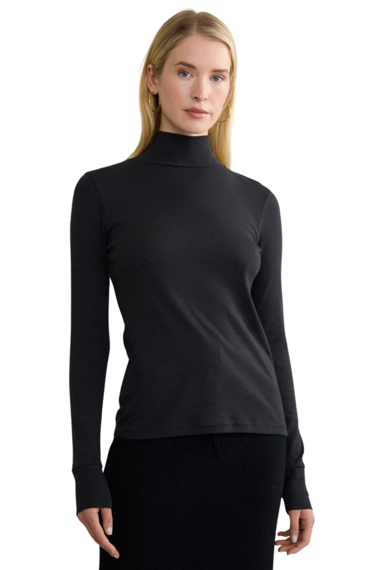 margaret-oleary-ribbed-cotton-long-sleeve-turtleneck-black