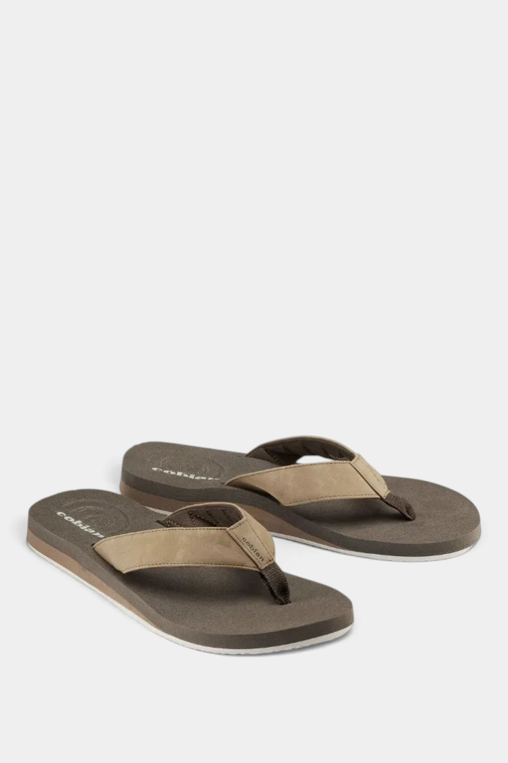 The Copper Shed Floater 2 beach flip flop sandals in brown with a soft EVA footbed and padded synthetic strap.