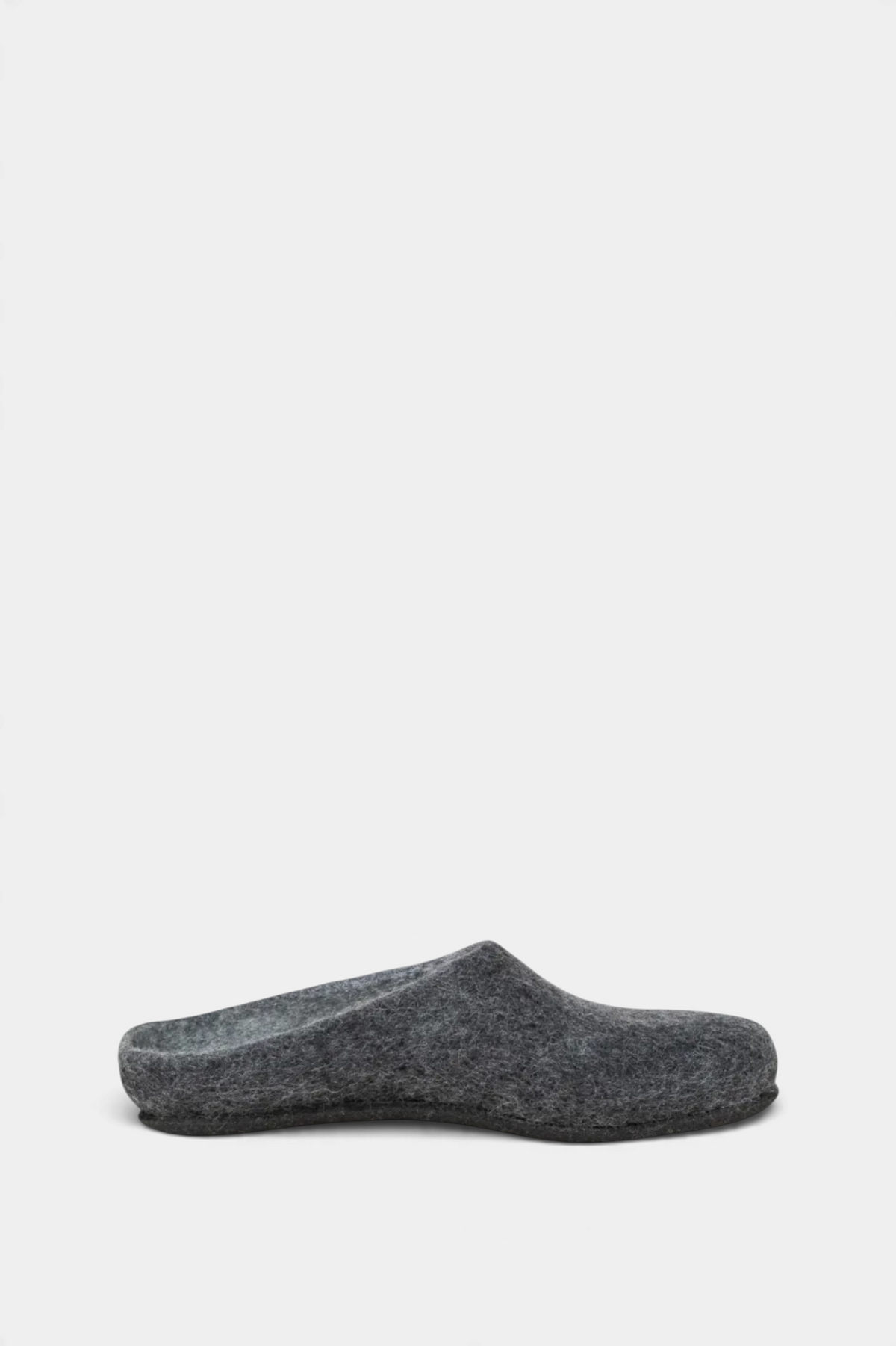 The Copper Shed Tyrolean grey felted Merino wool slipper with a durable latex-coated synthetic sole