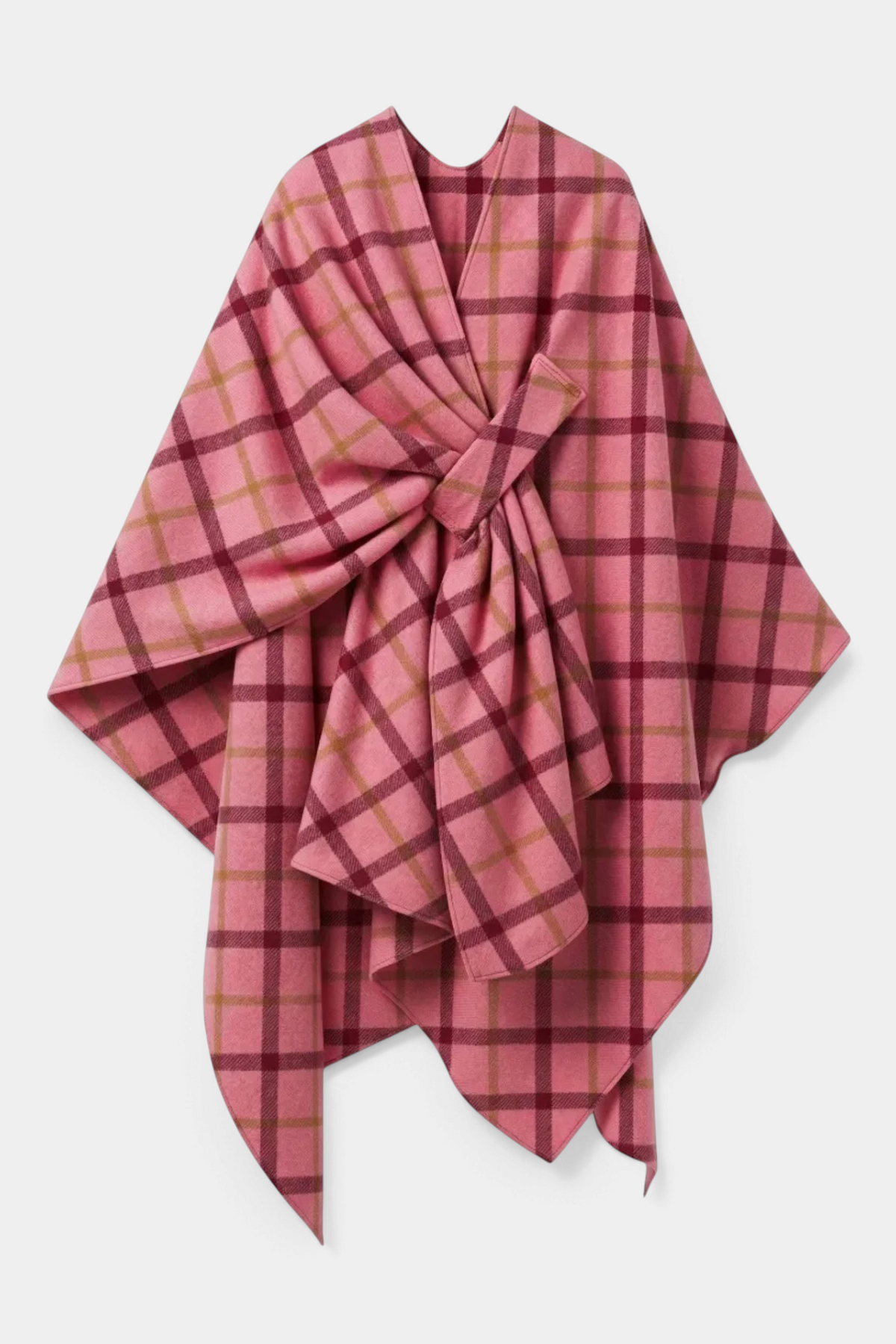 The Copper Shed Modern Travel Wrap in a soft peppermint plaid pattern with a secure loop and brushed acrylic finish.