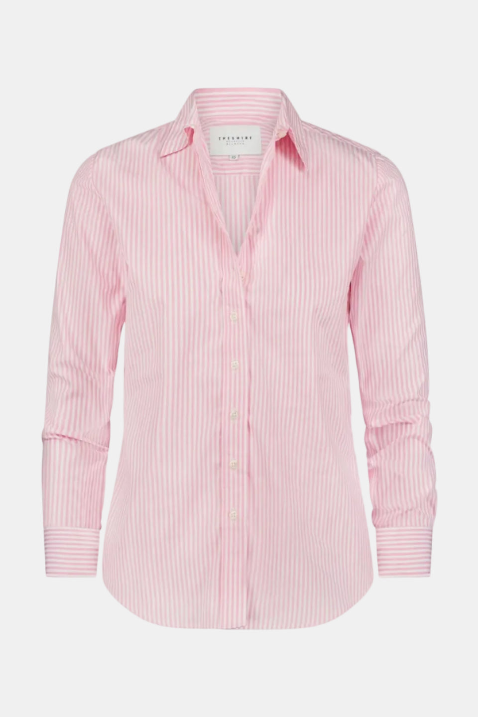 Pink striped shirt on a white background