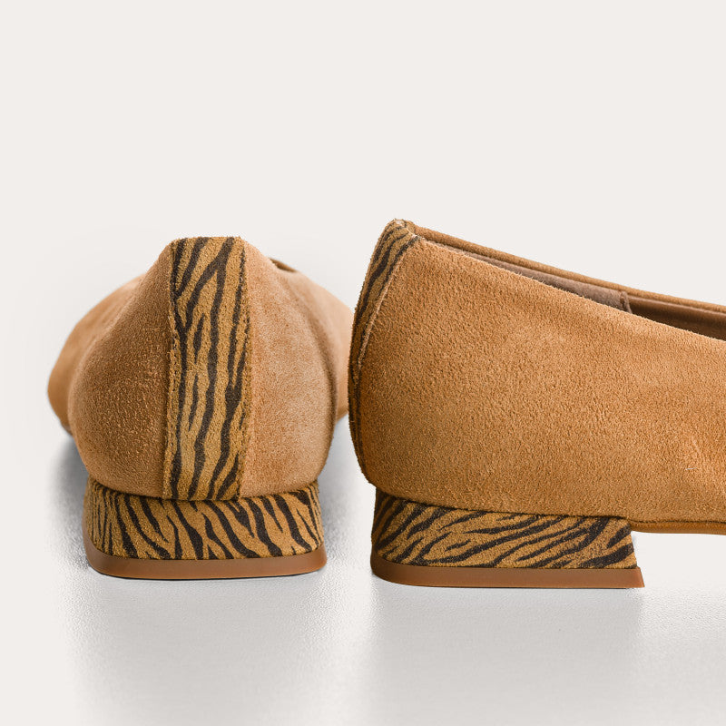 THEA SUEDE/ZEBRA BALLERINAS